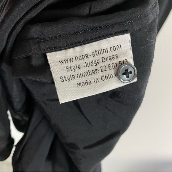 HOPE By Ringstrand Söderberg Judge Dress Black Linen Button Down Dress - Picture 7 of 9